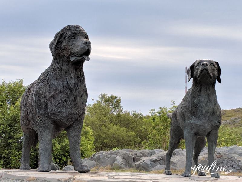 Antique Black Bronze Newfoundland Dog Statue Manufacturers BOKK-691 - Bronze Animal Sculpture - 4