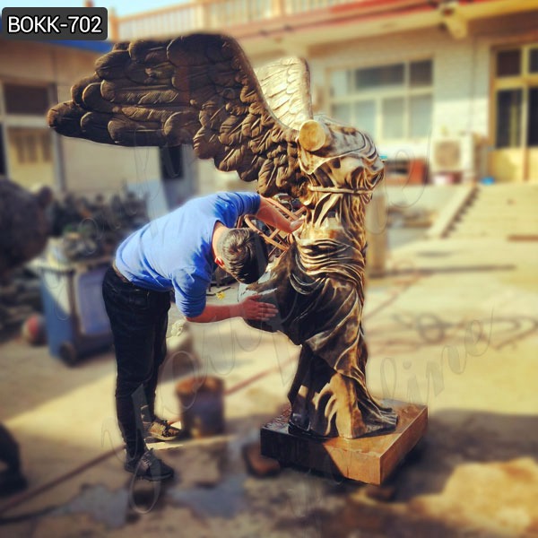 Antique Bronze Goddess of Victory Statue Replica