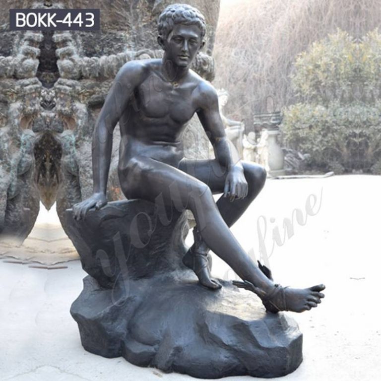 Classic Life Size Bronze Hermes Resting Statue for Sale