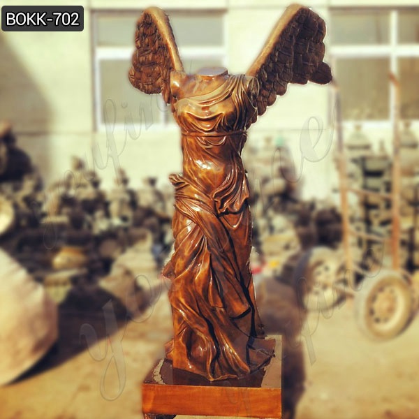 Large Antique Bronze Goddess of Victory Statue Replica for Sale