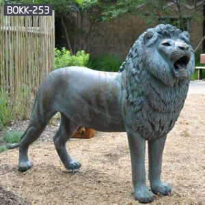 Life Size Antique Bronze Lion Statue for Driveway Suppliers BOKK-253