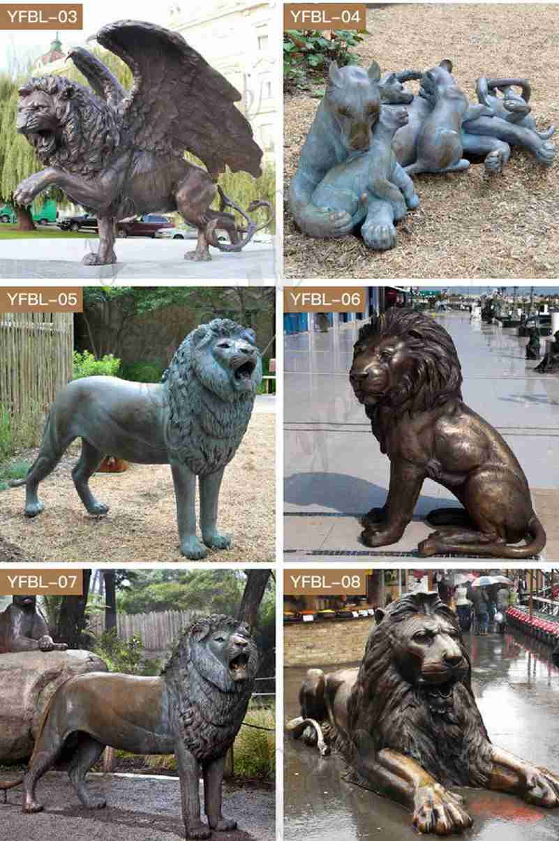 Life Size Antique Bronze Lion Statue for Driveway Suppliers BOKK-253 - Bronze Animal Sculpture - 4