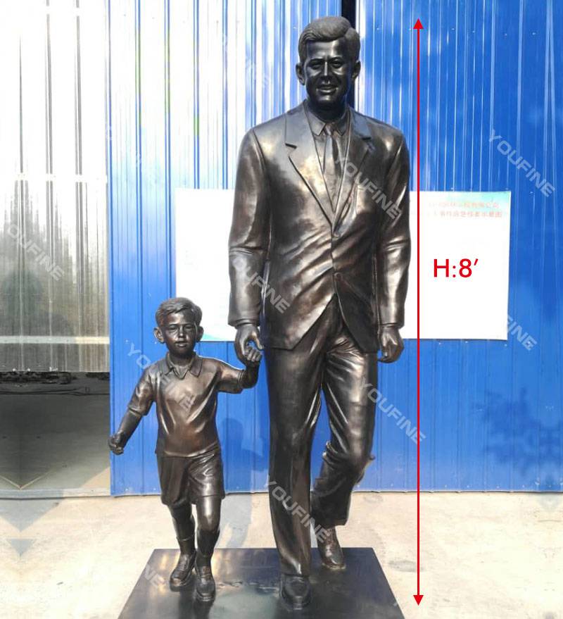 Custom Life Size Bronze John Fitzgerald Kennedy with Child Statue for Sale BOKK-512 - Bronze Classical Sculpture - 1