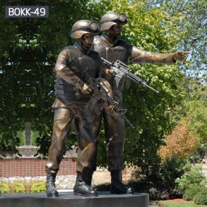 Outdoor Memorial Bronze Standing Soldier Gun Statue for Sale BOKK-49