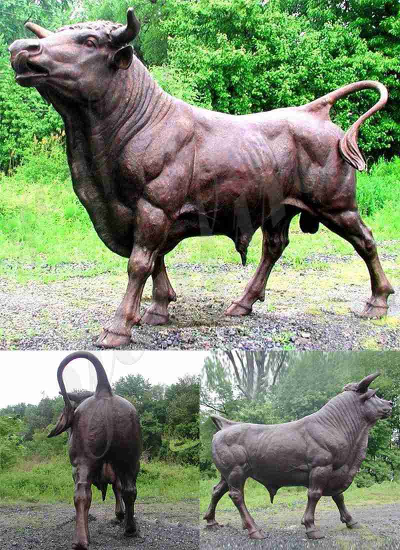 life size bull statue detail