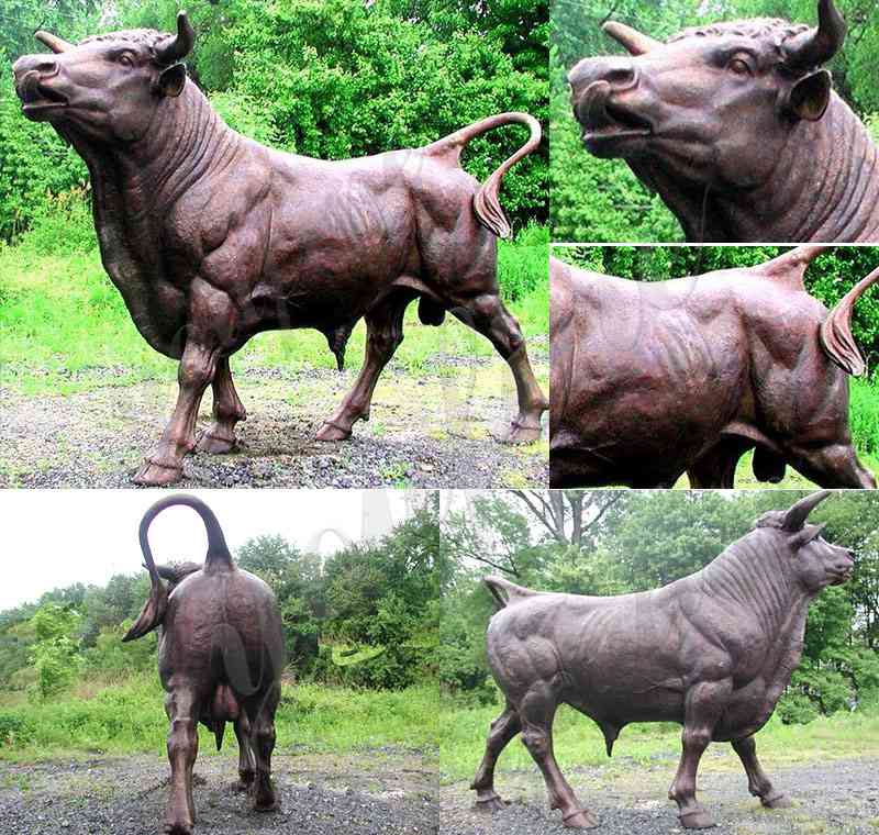 Large Outdoor Antique Strong Bronze Bull Statue for Sale BOKK-684 - Bronze Animal Sculpture - 1