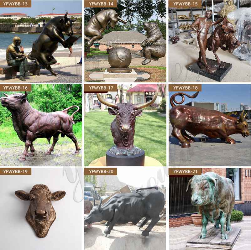 Bronze Life-Size Bull Statue for Outdoor Garden Decor for Sale BOKK-353 - Bronze Animal Sculpture - 3