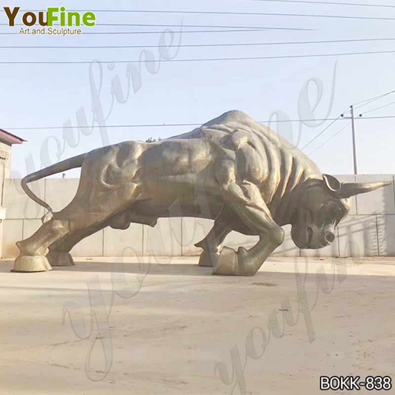 Antique Large Strong Bronze Bull Sculpture from Factory Supply BOKK-838 - Bronze Animal Sculpture - 1