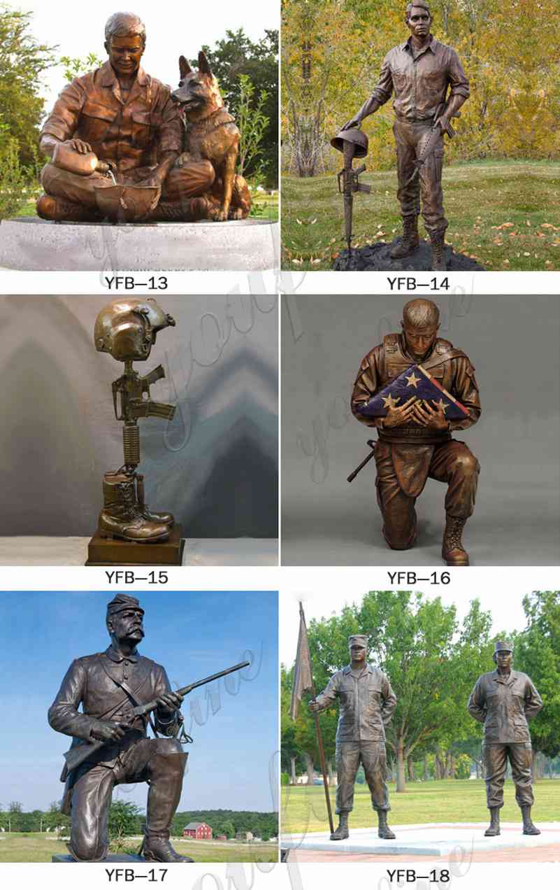Life Size Bronze Military Memorial Statue BOKK-31 - Bronze Military Statues - 7