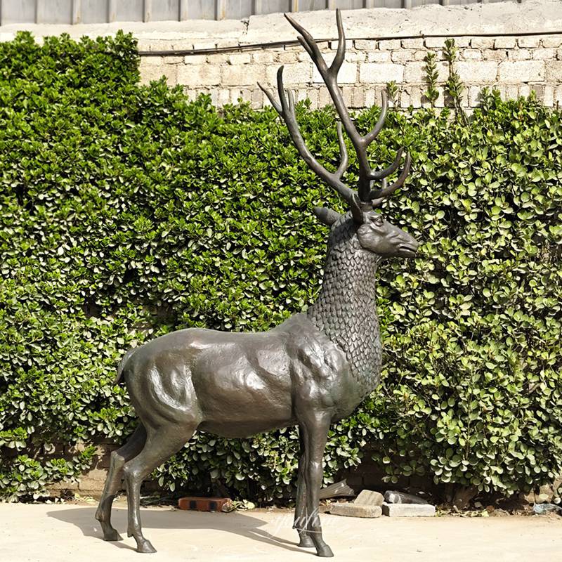 Life Size Metal standing Deer Statue