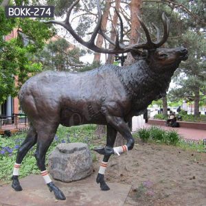 Outdoor Antique Bronze Life Size Reindeer Statue Suppliers BOKK-274