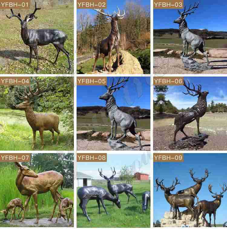 Outdoor Antique Bronze Life Size Reindeer Statue Suppliers BOKK-274 - Bronze Animal Sculpture - 4