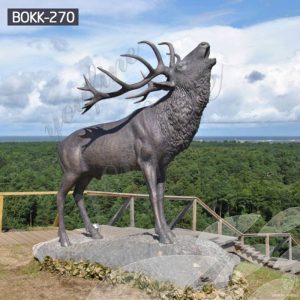 Outdoor Bronze Life Size Deer Statue Lawn Ornaments for Sale BOKK-270