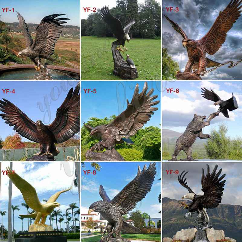 Outdoor Large Winged Bronze Eagle Statue for Sale BOKK-344 - Bronze Eagle Sculpture - 4