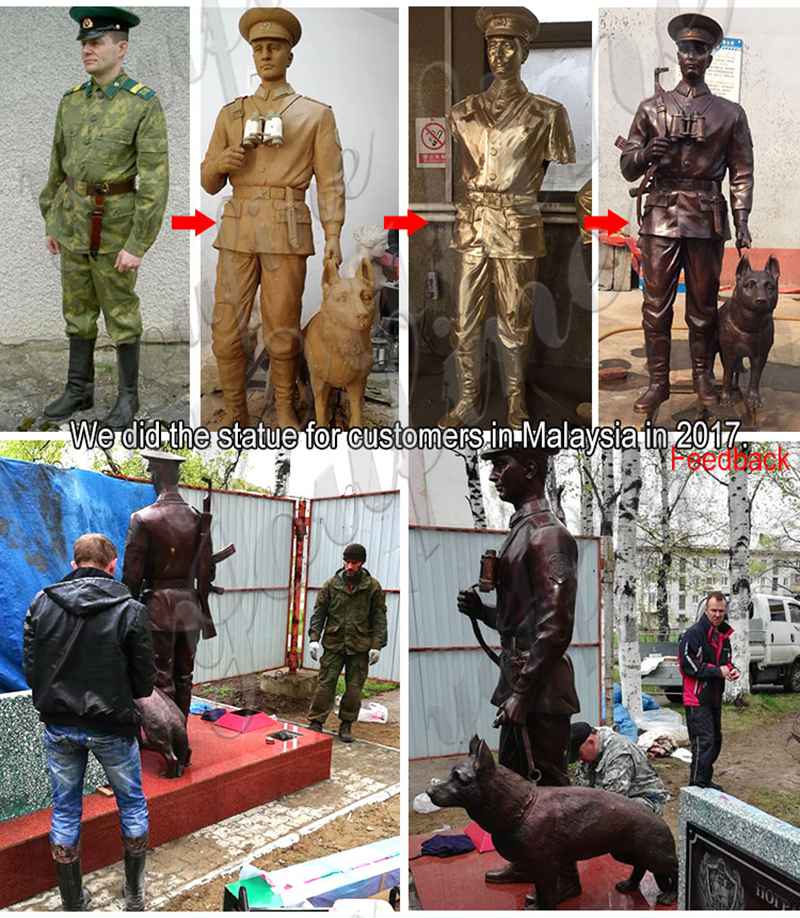 High Quality Outdoor Memorial Bronze Soldier Statue Suppliers BOKK-35 - Bronze Military Statues - 3