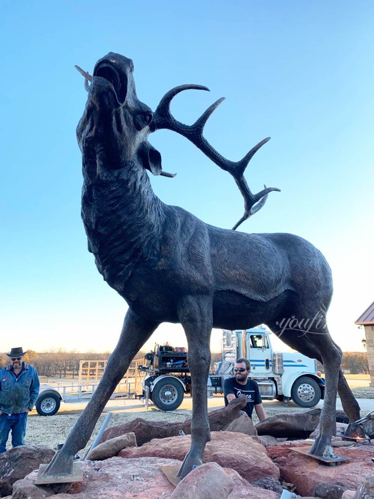 bronze Bull Elk Statue