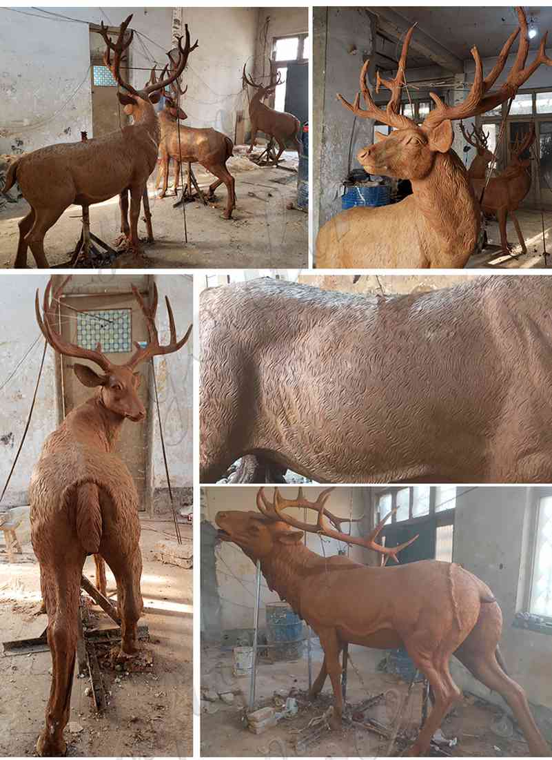 clay model of bronze deer statue life size
