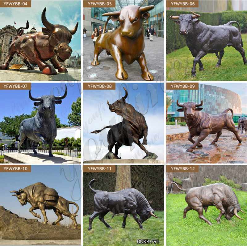 Antique Large Strong Bronze Bull Sculpture from Factory Supply BOKK-838 - Bronze Animal Sculpture - 4