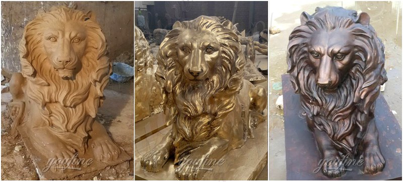 Large Bronze Lion Statue for Sale BOKK-491 - Bronze Lion Statues - 1