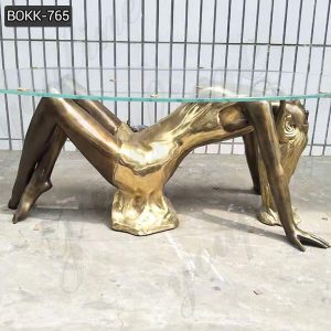 Custom Made Bronze Woman Statue Coffee Table for Sale BOKK-765