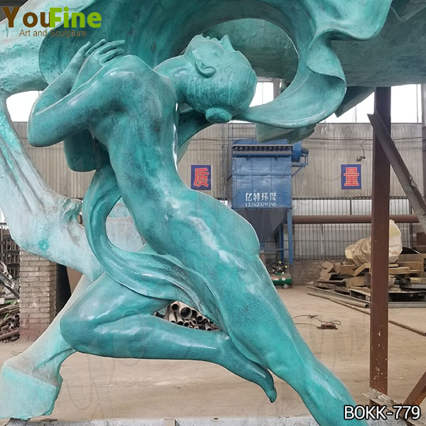 Custom Made Antique Bronze Dancing Girl Statue for Sale