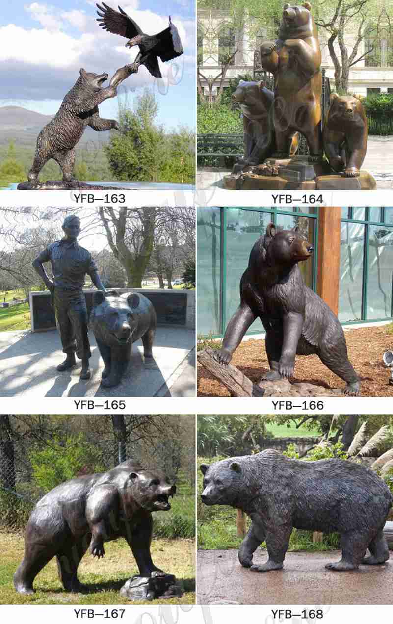 Factory Supply Cast Large Bronze Bear Statue for Garden BOKK-665 - Bronze Animal Sculpture - 4