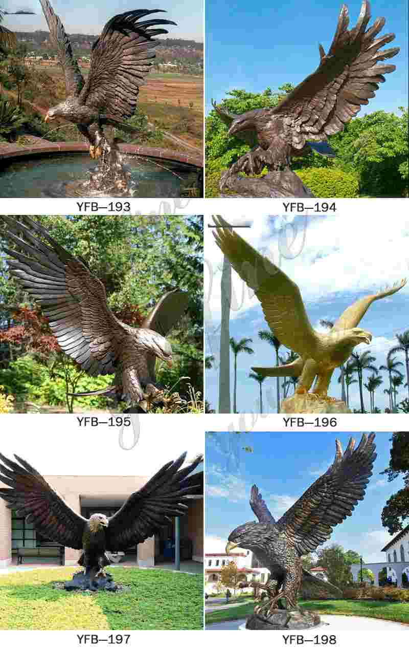 Outdoor Large Antique Bronze Eagle Garden Sculpture from Factory Supply BOKK-465 - Bronze Eagle Sculpture - 2