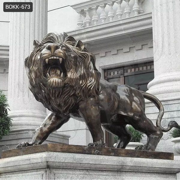 Large Bronze Lion Statue for Front Porch Bank Decor Suppliers