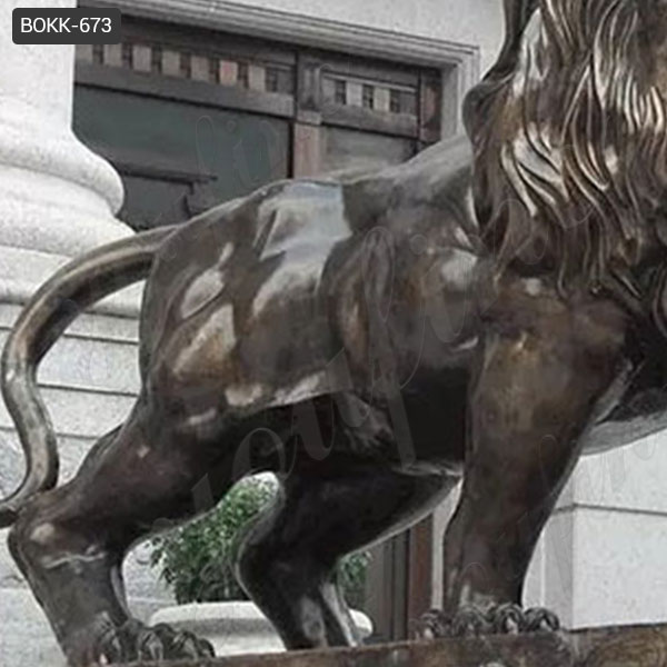 Large Bronze Lion Statue for Front Porch