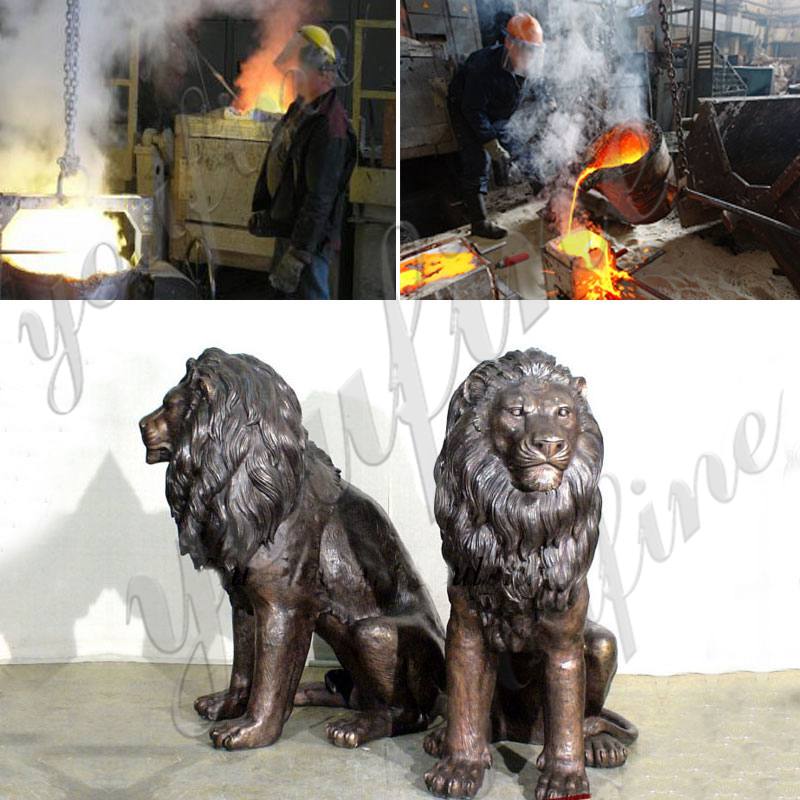 Hot Sale Large Bronze Lion Statue for Garden Decoration BOKK-491 - Bronze Animal Sculpture - 3