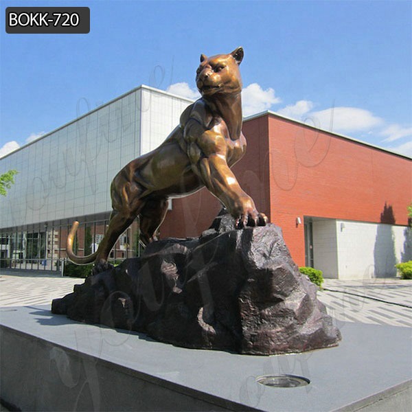 Life Size Bronze Leopard Statue for College Decor Suppliers