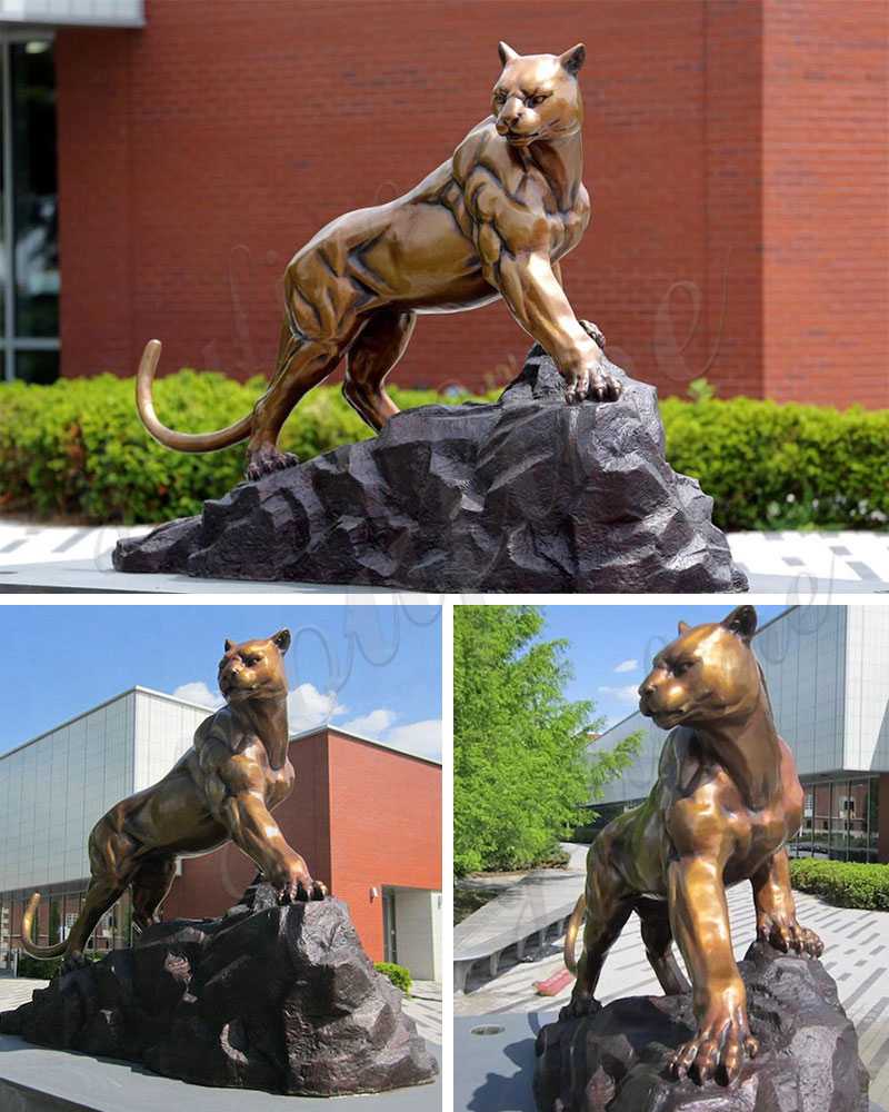 Life Size Bronze Leopard Statue for College Decor Suppliers BOKK-720 - Bronze Animal Sculpture - 1