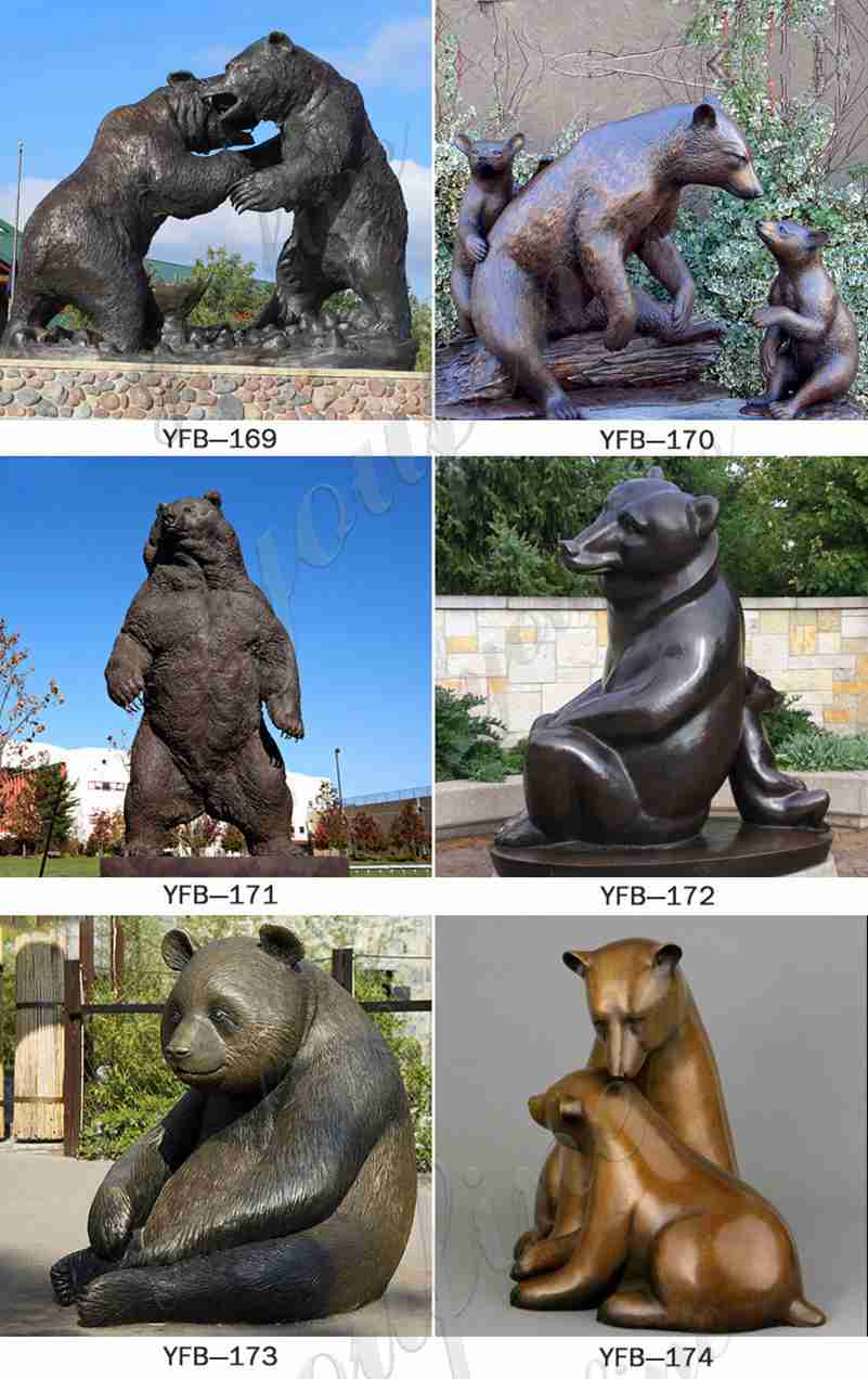 Outdoor Life Size Bronze Walking Bear Statue for Sale BOKK-306 - Bronze Animal Sculpture - 3