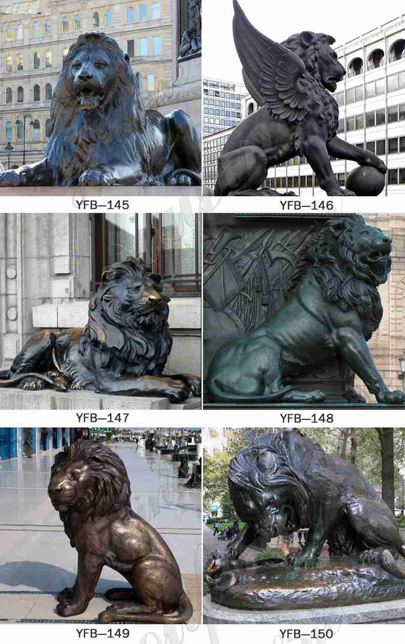 Outdoor Antique Bronze Lion Statue Home Decor for Sale BOKK-490 - Bronze Lion Statues - 4