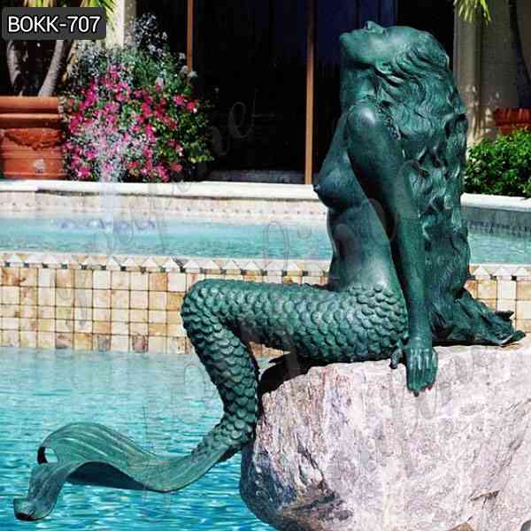 Outdoor Life Size Bronze Mermaid Garden Statue for Sale
