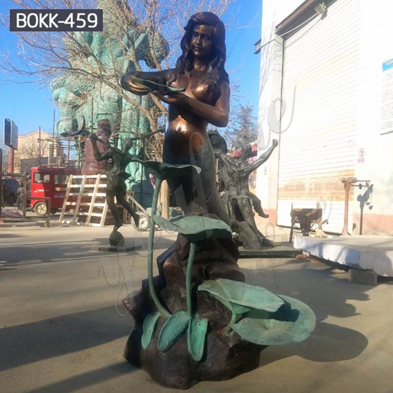Outdoor Life Size Bronze Mermaid Statue Fountain for Sale