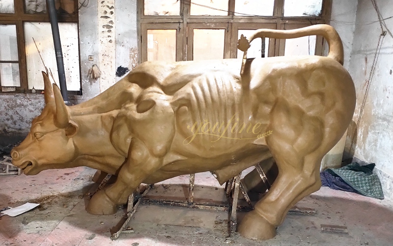 Large Bronze Sculpture Bund Bull BOKK-362 - Charging Bull Statue - 3