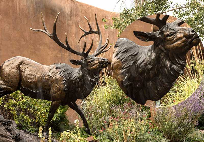 bronze elk statue life size for sale