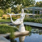 Unique custom White Mermaid statue for garden
