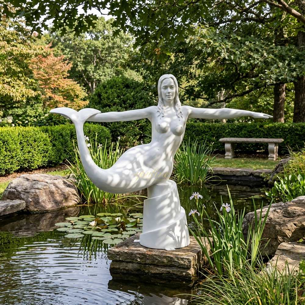 Unique custom White Mermaid statue