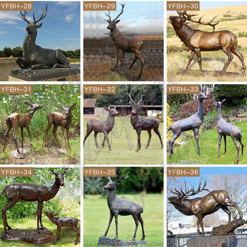 Outdoor Large Bronze Elk Garden Statue for Sale BOKK-698 - Bronze Deer Sculpture - 4