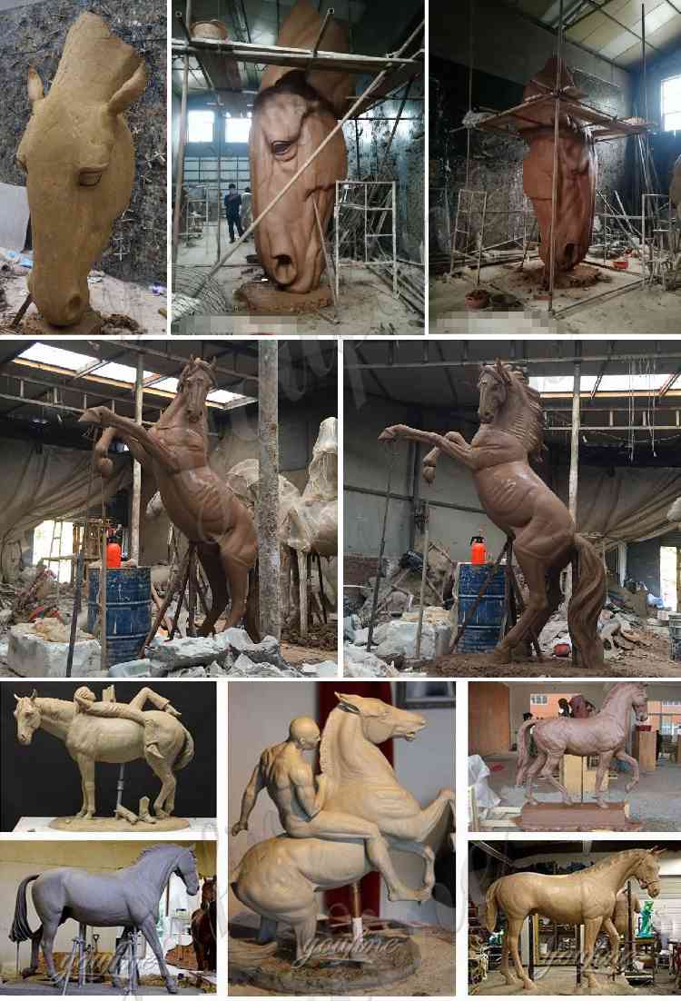 Black Bronze Standing Horse Statue for Sale
