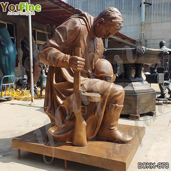 Bronze Kneeling Soldier Statue