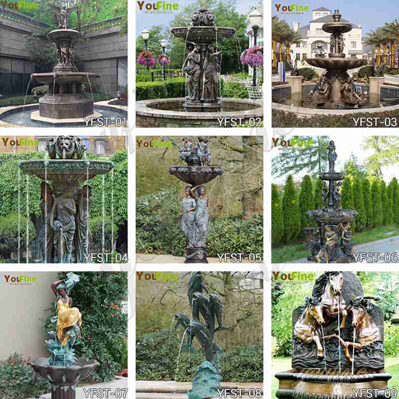 Large Outdoor Bronze Garden Fountain with Maiden Statues Suppliers BOKK-855 - Bronze Figure Fountain - 4