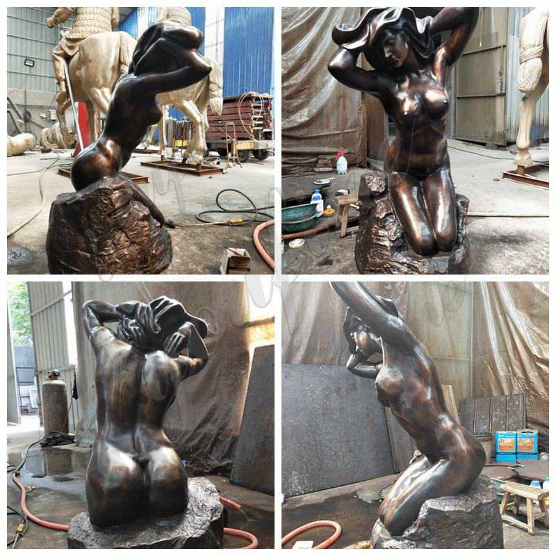 Bronze nude woman statue