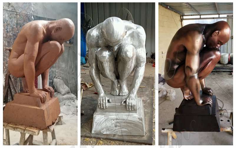 Casting Bronze Nude Man Statue details