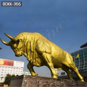 Large Garden Golden Bronze Pioneer Bull Statue Suppliers BOKK-366