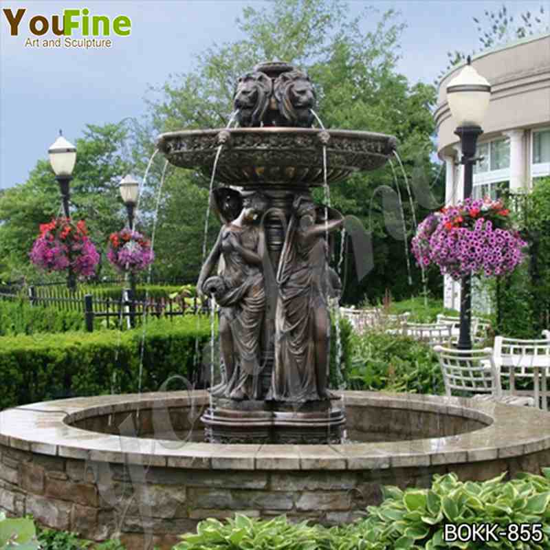 Large Outdoor Bronze Garden Fountain with Maiden Statues Suppliers