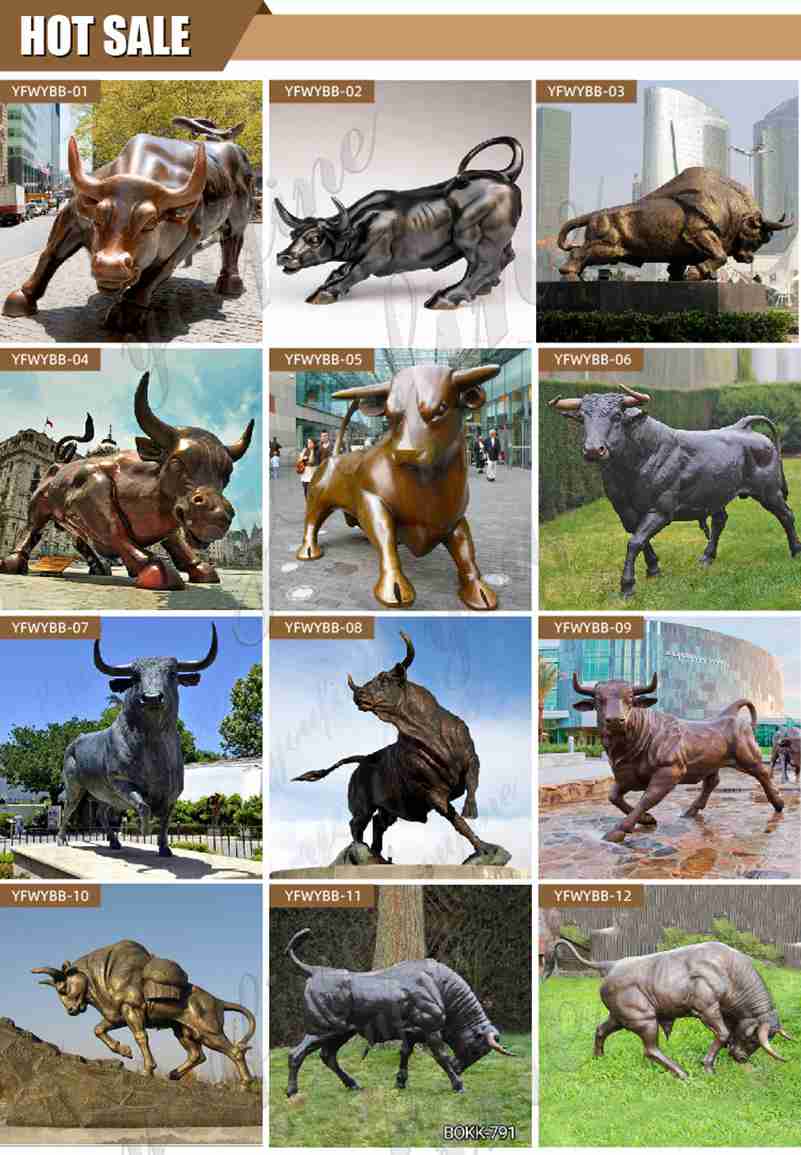 Large Garden Golden Bronze Pioneer Bull Statue Suppliers BOKK-366 - Bronze Animal Sculpture - 4