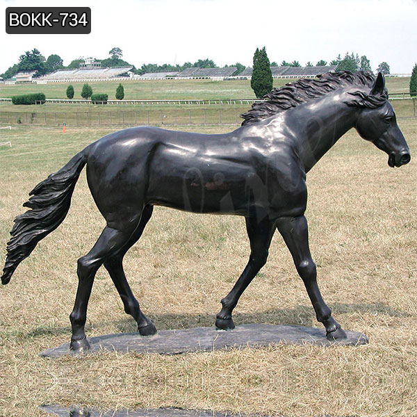 Life Size Black Bronze Standing Horse Statue for Sale
